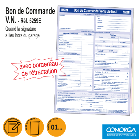 Bon de Commande V.N. Rétractation