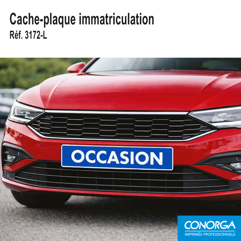 Cache Plaque d'immatriculation - OCCASION - Bleu