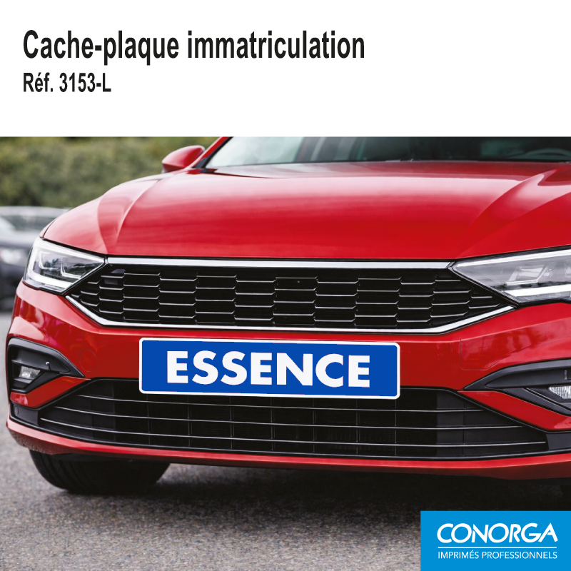 Cache Plaque d'immatriculation - ESSENCE - Bleu