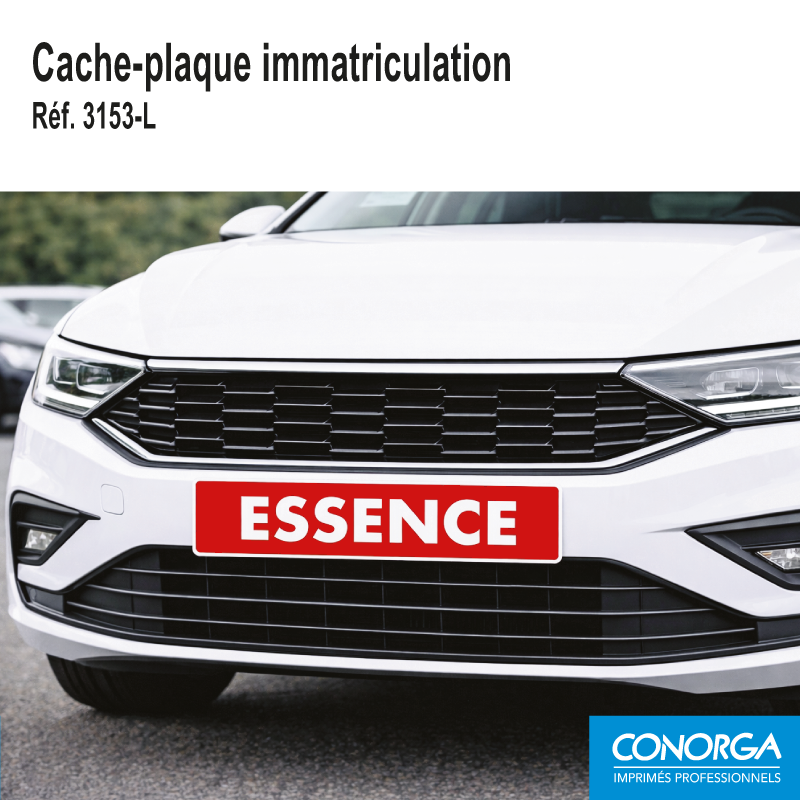 Cache Plaque d'immatriculation - ESSENCE - Rouge