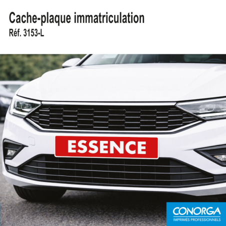 Cache Plaque d'immatriculation - ESSENCE - Rouge