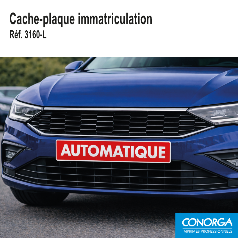Cache Plaque d'immatriculation - AUTOMATIQUE - Rouge