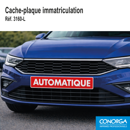 Cache Plaque d'immatriculation - AUTOMATIQUE - Rouge
