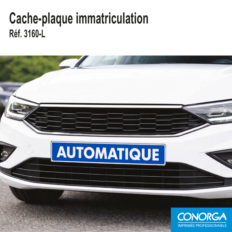 Cache Plaque d'immatriculation - AUTOMATIQUE - Bleu