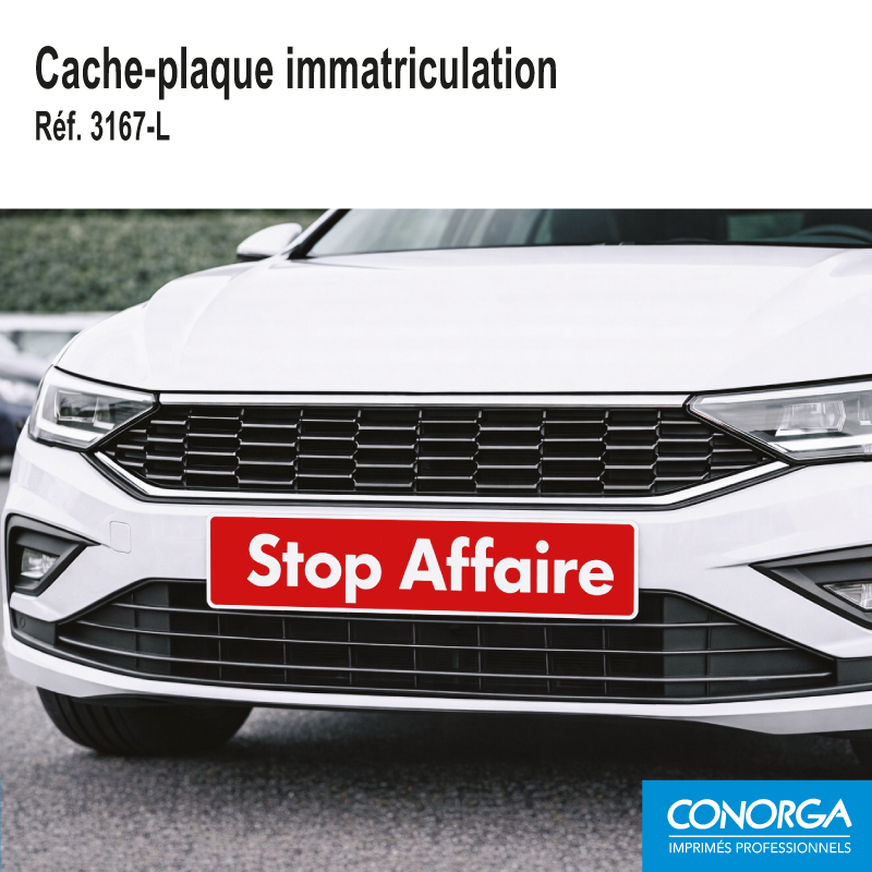 Cache Plaque d'immatriculation - STOP AFFAIRE - Rouge