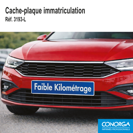 Cache Plaque d'immatriculation - FAIBLE KILOMÉTRAGE - Bleu