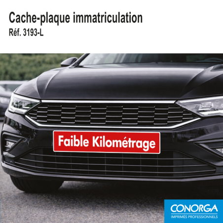 Cache Plaque d'immatriculation - FAIBLE KILOMÉTRAGE - Rouge