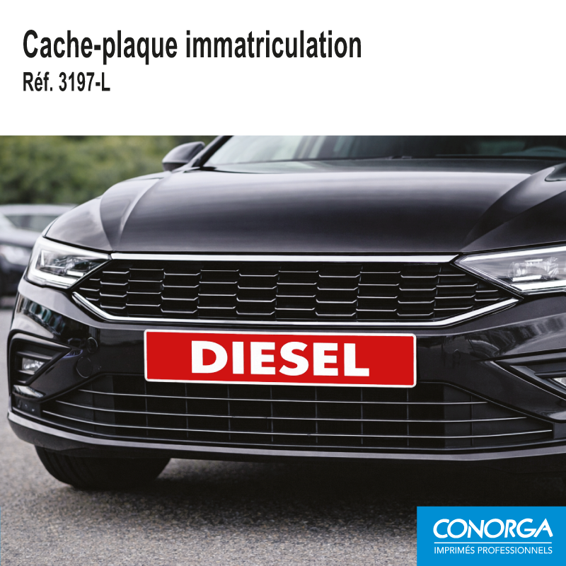 Cache Plaque d'immatriculation - DIESEL - Rouge