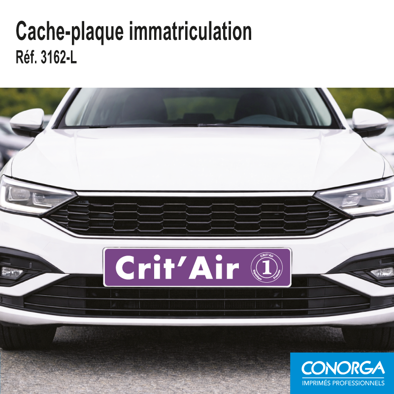 Cache Plaque d'immatriculation - Crit'Air 1
