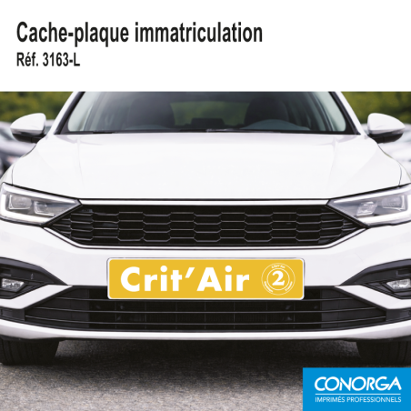 Cache Plaque d'immatriculation - Crit'Air 2