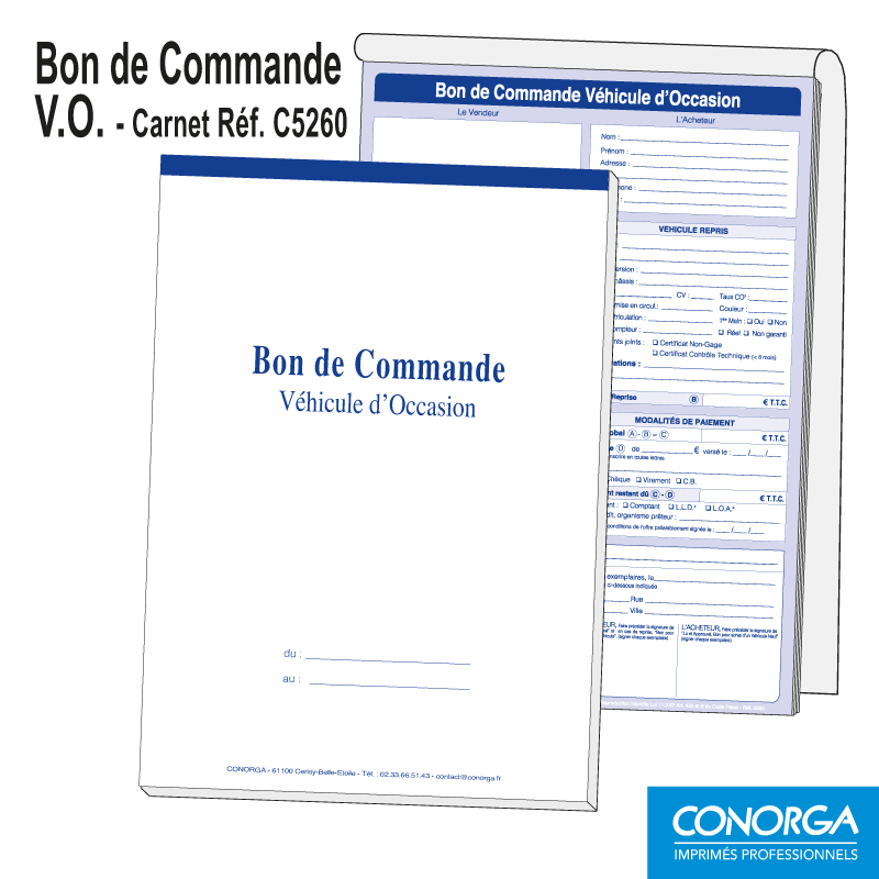 Carnet Bon de Commande VO Standard