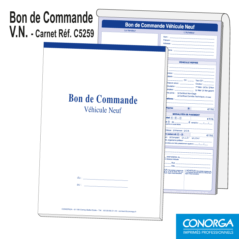 Carnet Bon de Commande VN Standard
