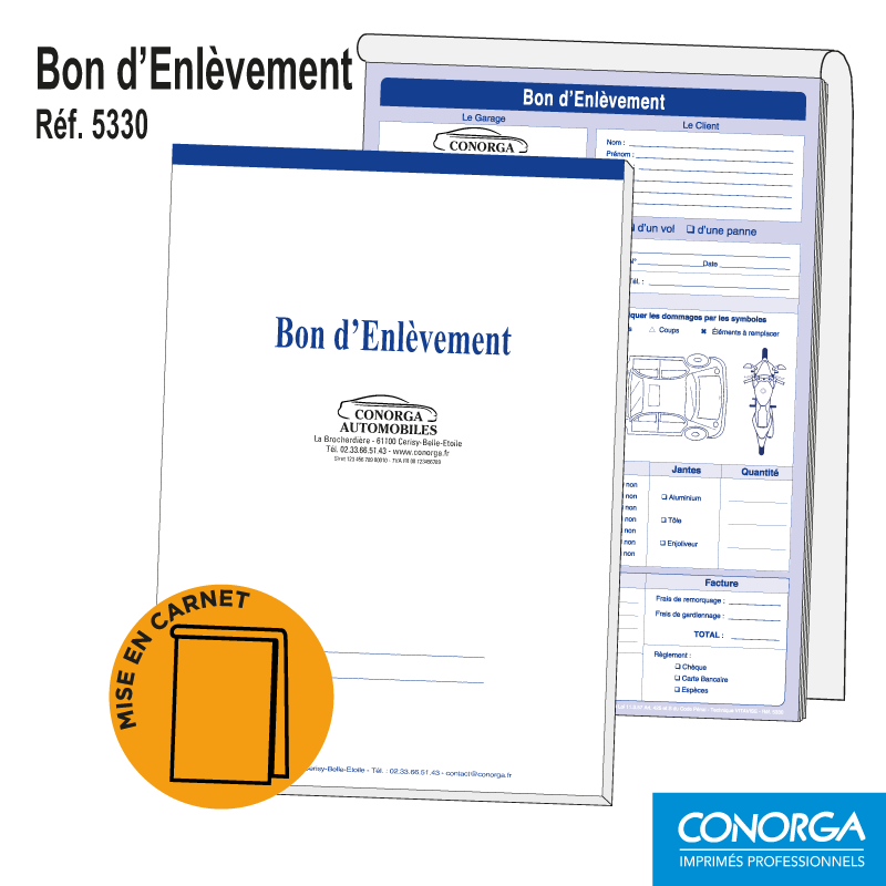 Carnet Bon d'Enlèvement Personnalisé