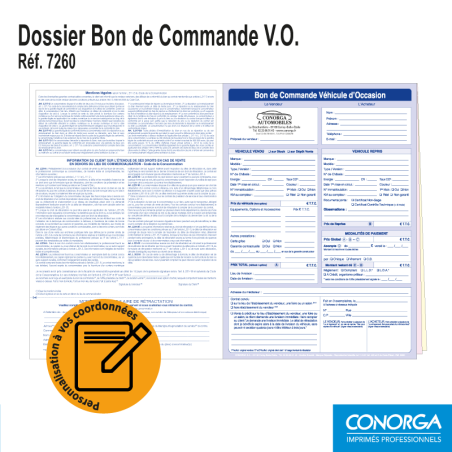 Dossier Bon de Commande V.O. Impression de vos coordonnées