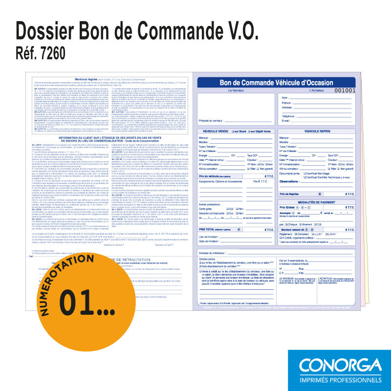 Dossier Bon de Commande V.O. - Numérotation