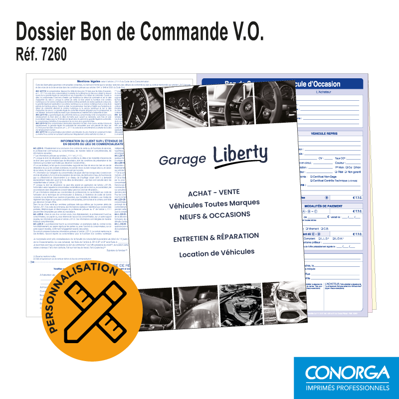 Dossier Bon de Commande V.O. - Personnalisation de la Couverture