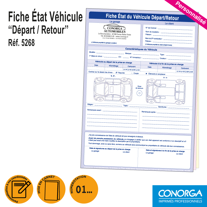 Fiche Etat Véhicule Personnalisée