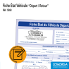 Fiche Etat Véhicule Triplicata Autocopiante - Impression de vos coordonnées et logo
