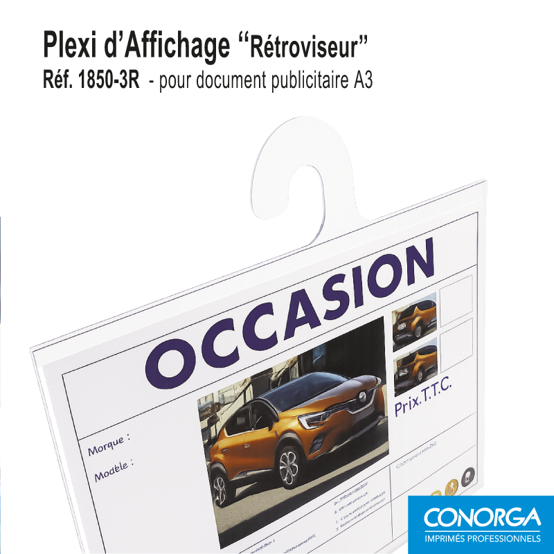 Support d'Affichage Rétroviseur Format A3