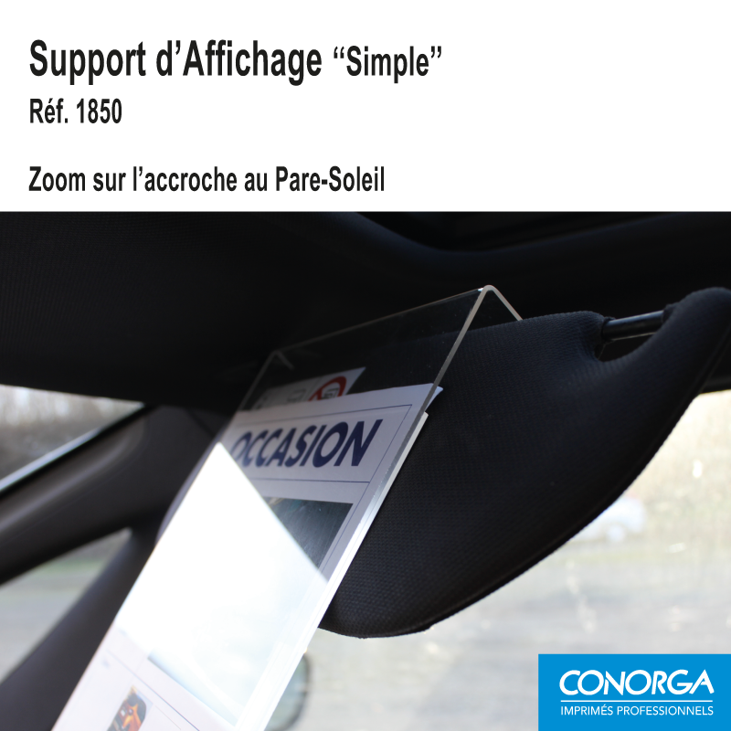 Support d'Affichage Pare-Soleil / Portière : Zoom sur la fixation Pare-Soleil