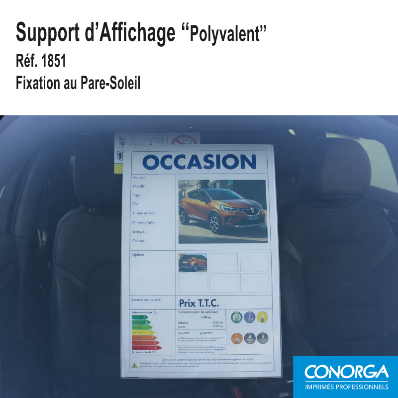 Support d'Affichage Polyvalent sur Pare-Soleil