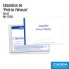 Carnet Attestation Prêt de Véhicule Standard