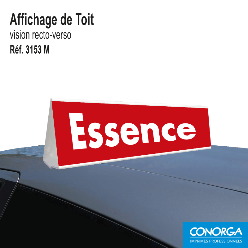 Affichage de toit magnétique - ESSENCE - Rouge