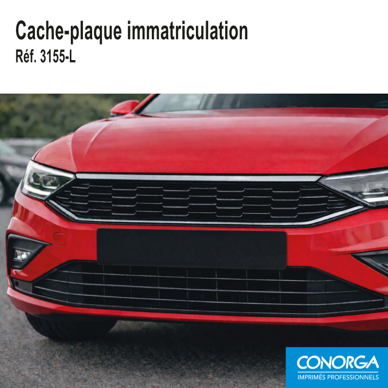 Cache-Plaque d'Immatriculation Noir