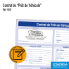 Contrat Prêt de Véhicule Personnalisé - Impression de vos coordonnées et logo