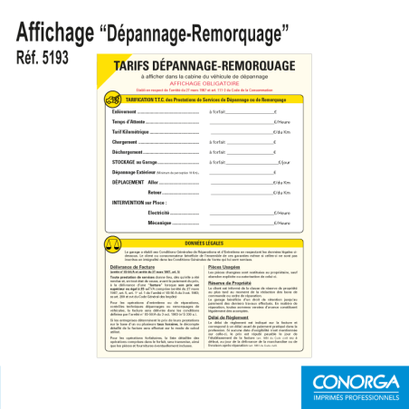 Affichage - Dépannage / Remorquage