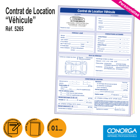 Contrat de Location Véhicule Personnalisé