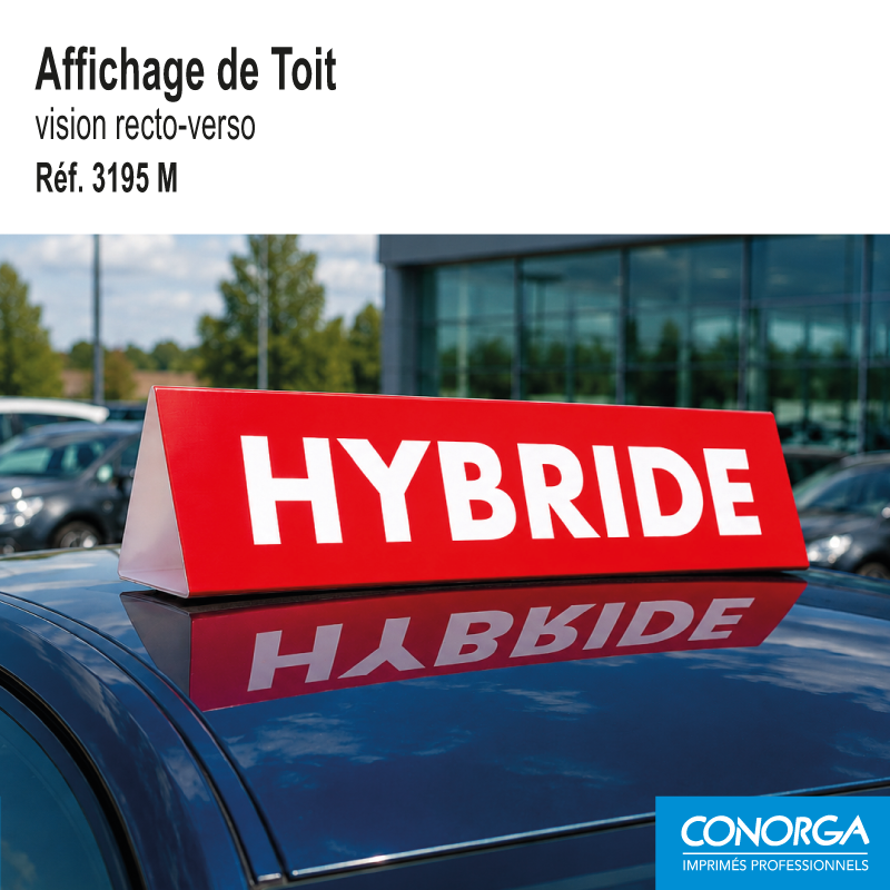 Affichage de toit magnétique - Hybride - Rouge