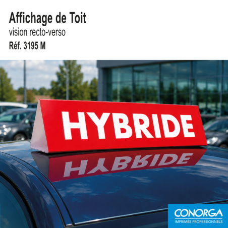 Affichage de toit magnétique - Hybride - Rouge