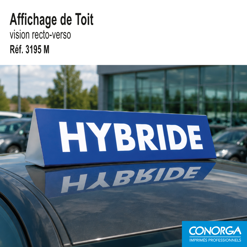 Affichage de toit magnétique - Hybride - Bleu