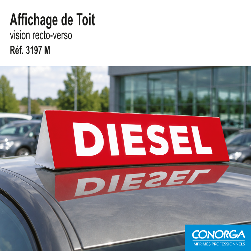 Affichage de toit magnétique - Diesel - Rouge