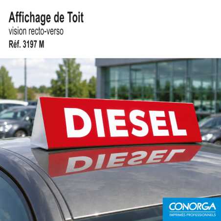 Affichage de toit magnétique - Diesel - Rouge