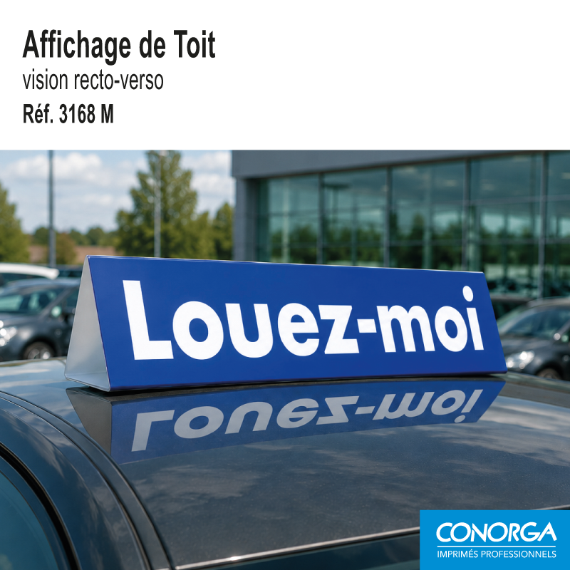 Affichage de toit magnétique - Louez-Moi - Bleu