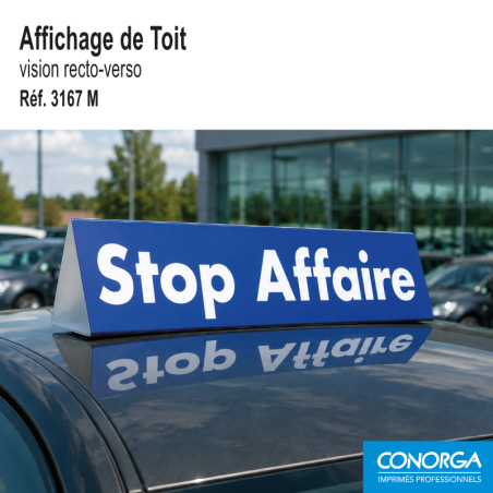 Affichage de toit magnétique - Stop Affaire - Bleu