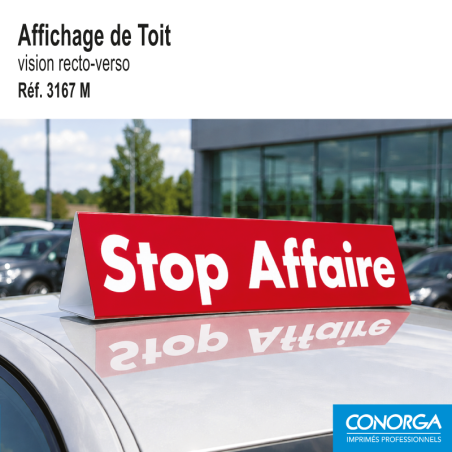 Affichage de toit magnétique - Stop Affaire - Rouge