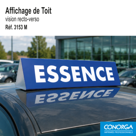 Affichage de toit magnétique - ESSENCE - Bleu