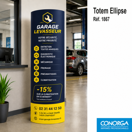Totem Carton Ellipse Personnalisé