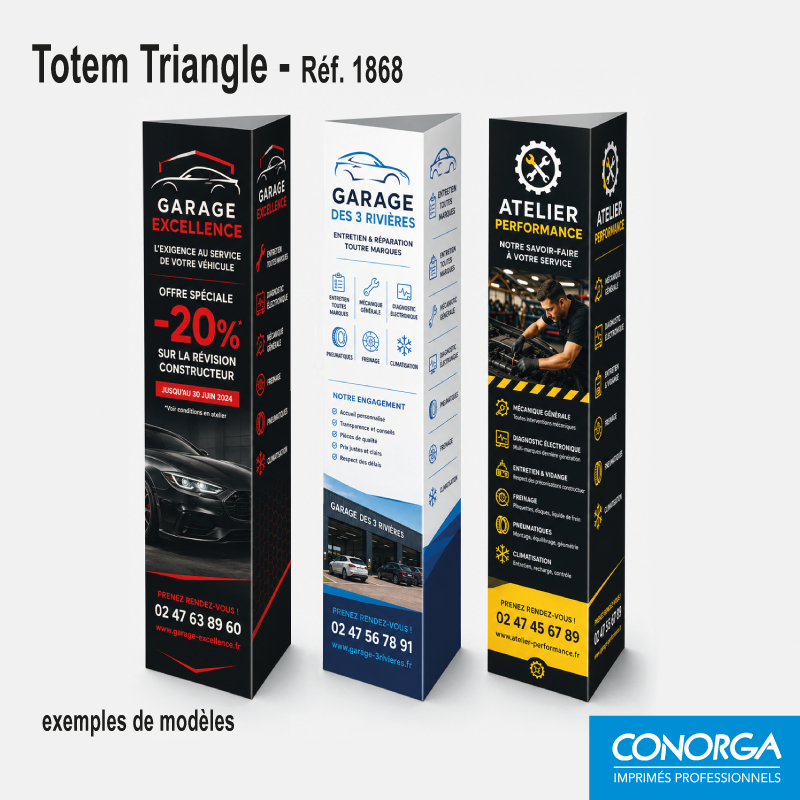 Totem Carton Triangle Personnalisé