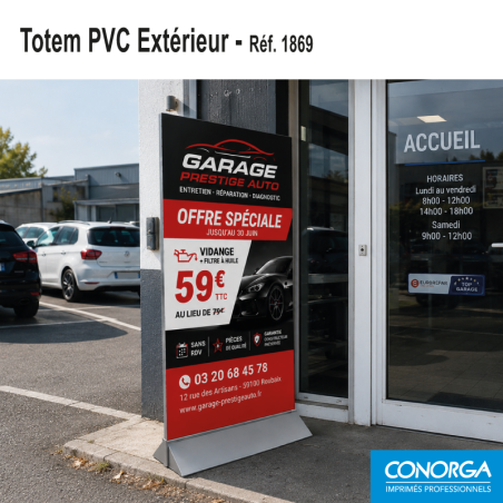 Totem aluminium extérieur personnalisé pour garage et concession automobile