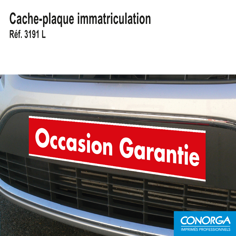 Cache-Plaque - Blanc sur Fond Rouge