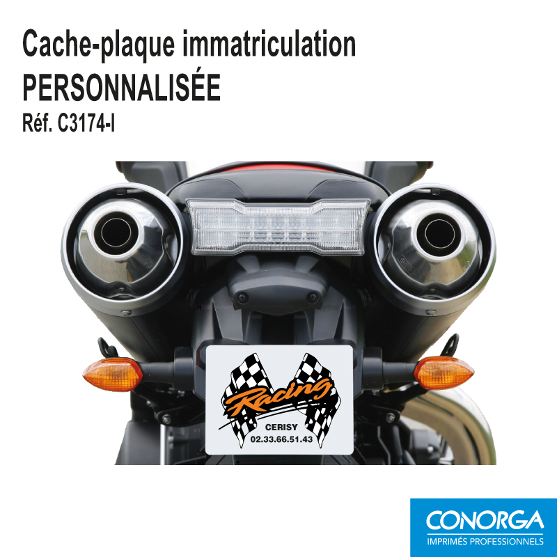 Cache-Plaque Moto Personnalisé - Quadri