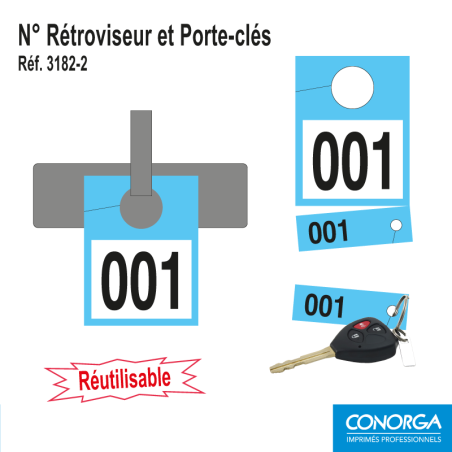 Porte Clé Numéro Rétroviseur (lot de 200)