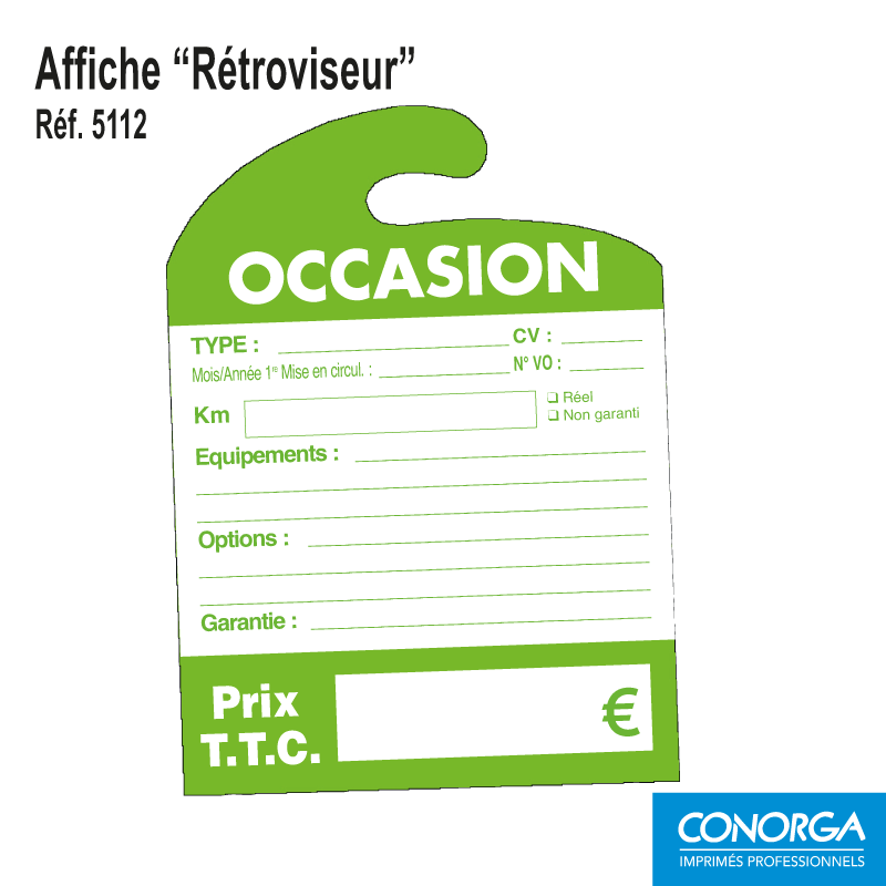 Affichage Prix Rétroviseur - Carton