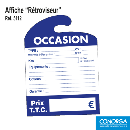 Affichage Prix Rétroviseur - Carton