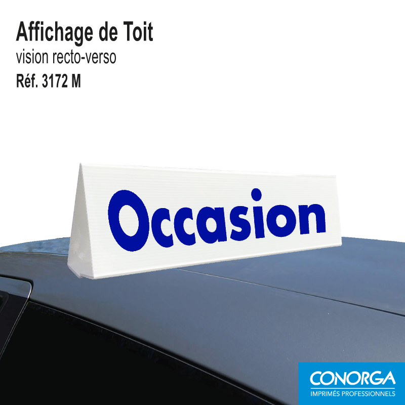 Affichage de Toit Standard - Bleu sur Fond Blanc