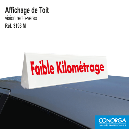 Affichage de Toit Standard - Rouge sur Fond Blanc